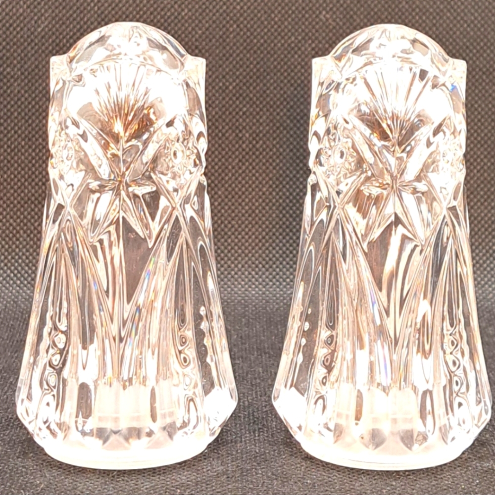 J.G. Durand French Crystal Vincennes Salt And Pepper Shakers Beautiful NIB